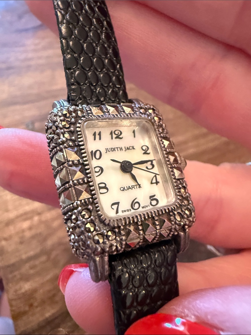 Vintage Judith Jack Sterling Silver Marcasite Watch - Picture 2 of 13